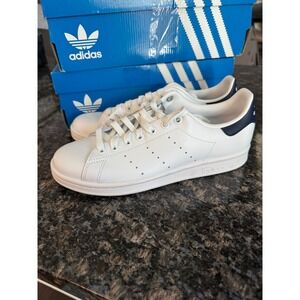 Adidas Stan Smith White Navy Blue Leather Low Top Sneakers FX5501 size 8